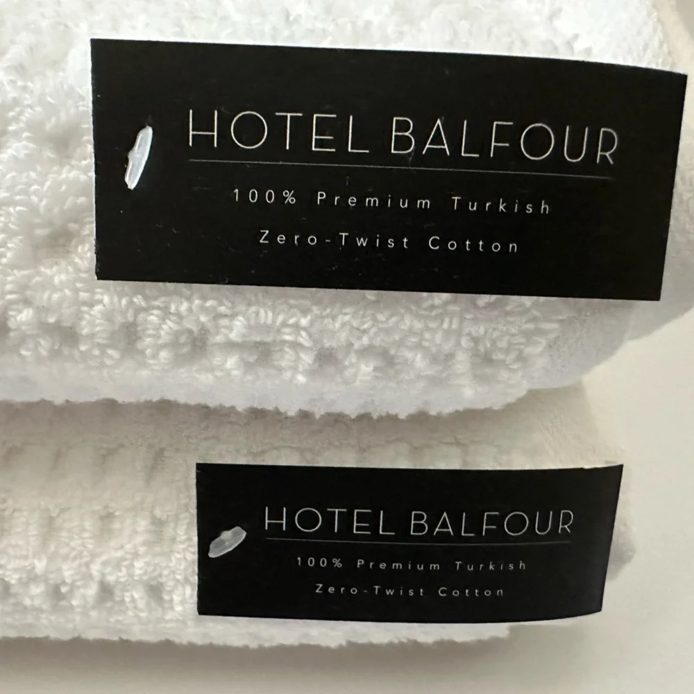 🎁Hotel Balfour Bath Towel Set - Zero Twist Cotton - Set of 8 - White
